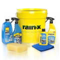 Rain-X Car Cleaning Bucket Kit with Glass Cleaner, Wash & Wax Shampoo, Graphene Wheel Cleaner and Rain Repellent