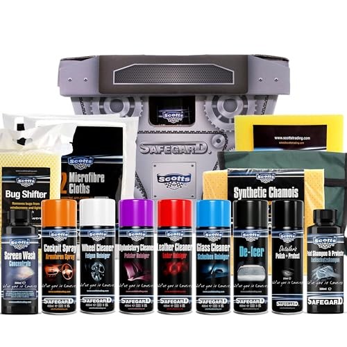 Scotts Ultimate 15-Piece Car Cleaning Kit for Interior and Exterior Valeting