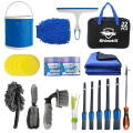 ShinetiX 22-Piece Car Cleaning Kit with Brushes, Bucket, Wash Mitt, Towels and Cleaning Gel