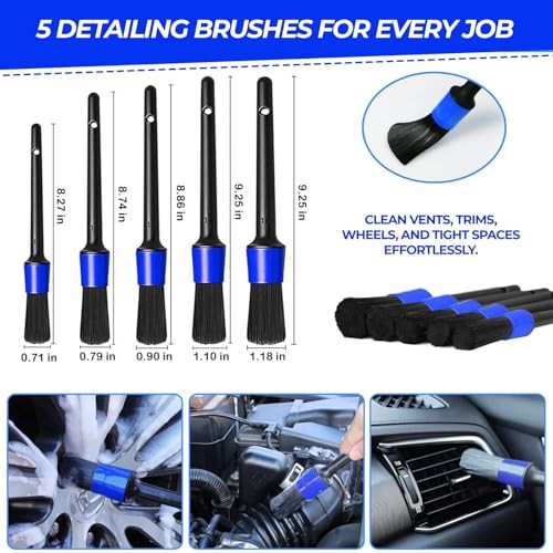 ShinetiX 22-Piece Car Cleaning Kit with Brushes, Bucket, Wash Mitt, Towels and Cleaning Gel-2