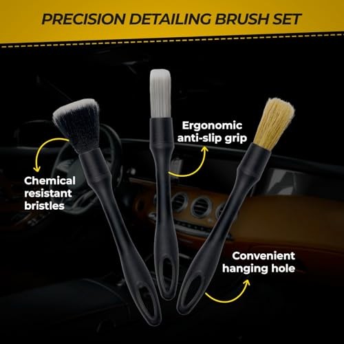 ShinetiX 9 Piece Car Cleaning Kit with 600 GSM Microfibre Towels, Wash Mitts, Brushes and Cleaning Gel-4