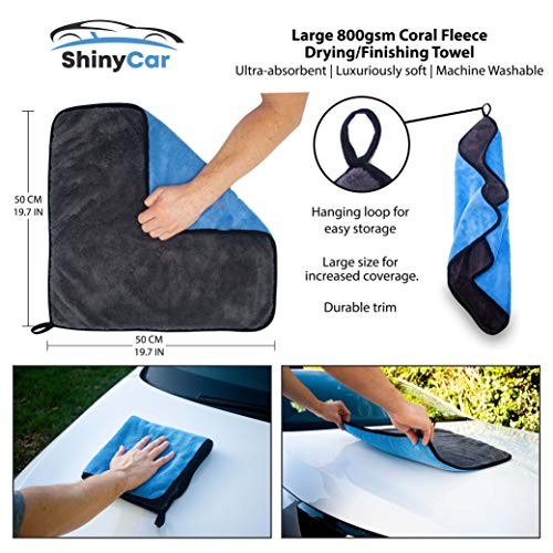 ShinyCar Premium Car Cleaning Kit with Bag, Wash Mitts, Microfibre Drying Towel, Waffle Cloths and Brushes-1
