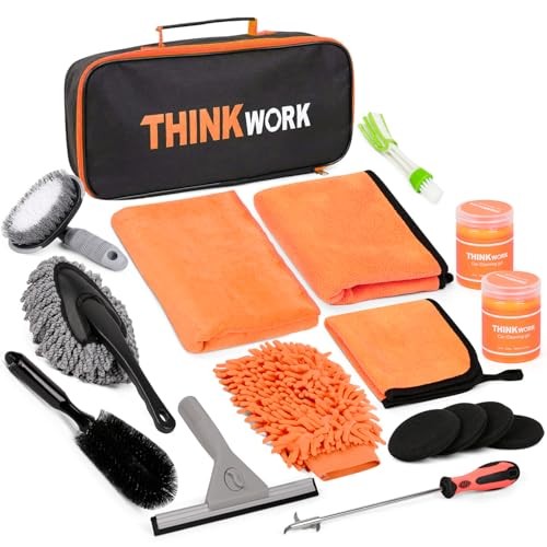 THINKWORK 17-Piece Car Cleaning Kit with Storage Box