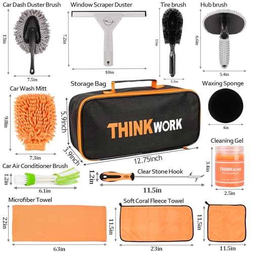 THINKWORK 17-Piece Car Cleaning Kit with Storage Box-6