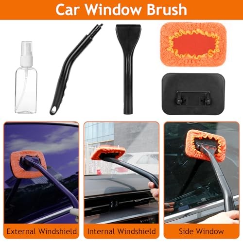 THINKWORK 17-Piece Car Detail Duster Kit with Brushes, Cleaning Gel and Coral Fleece Pads-1