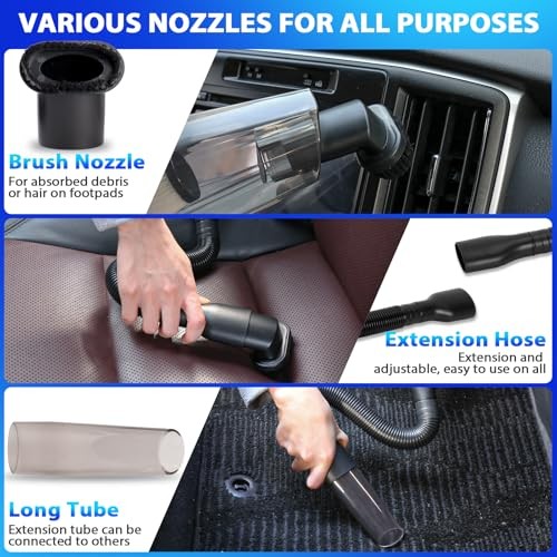 THINKWORK 21-Piece Car Vacuum Cleaner Kit with 8000Pa Handheld Vacuum-2