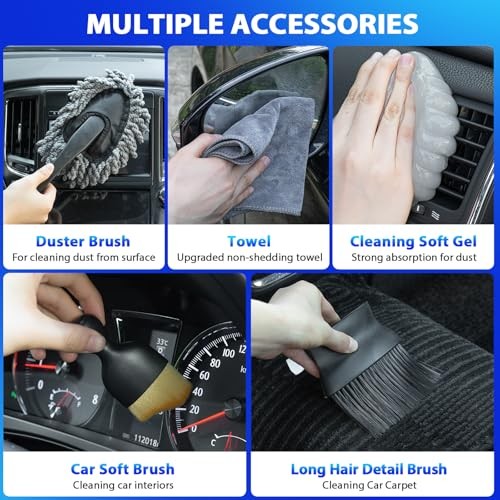 THINKWORK 21-Piece Car Vacuum Cleaner Kit with 8000Pa Handheld Vacuum-5