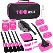 THINKWORK 17-Piece Car Detailing Kit with Brushes, Pads and Gel