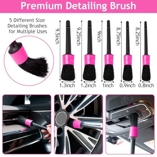 THINKWORK 17-Piece Car Detailing Kit with Brushes, Pads and Gel-2