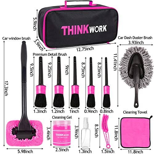 THINKWORK 17-Piece Car Detailing Kit with Brushes, Pads and Gel-5