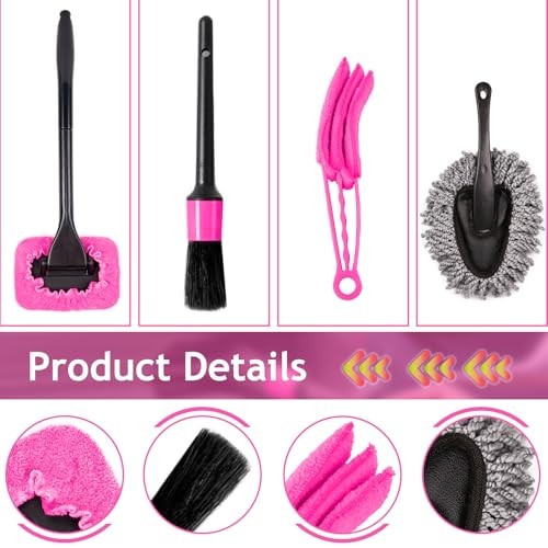 THINKWORK 17-Piece Car Detailing Kit with Brushes, Pads and Gel-7
