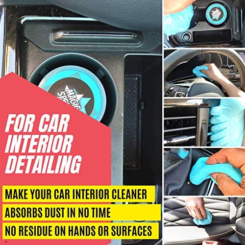 ToysButty Car Cleaning Gel Kit, 2 Pots with Brushes and Vent Duster-2