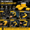 TUULKIT 7-Piece Car Cleaning Kit with Collapsible Bucket, Brush, Sponge, Drying Mitt and 3 Microfibre Cloths