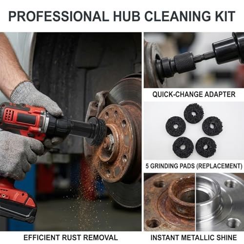Dewlawn Wheel Hub Cleaning Kit with 5 Pads-2