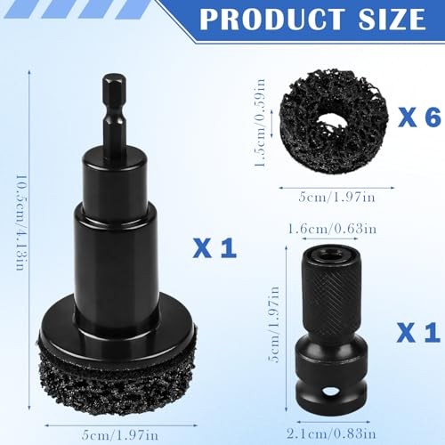 Squliicayy Wheel Hub Cleaning Kit with 6 Pads for Hubs, Studs and Rotors-1