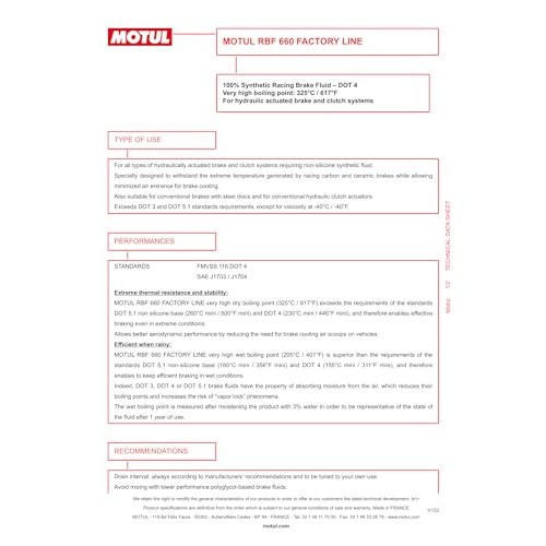WOL Motul Factory Line RBF 660 DOT 4 Racing Brake Fluid 500ml-1