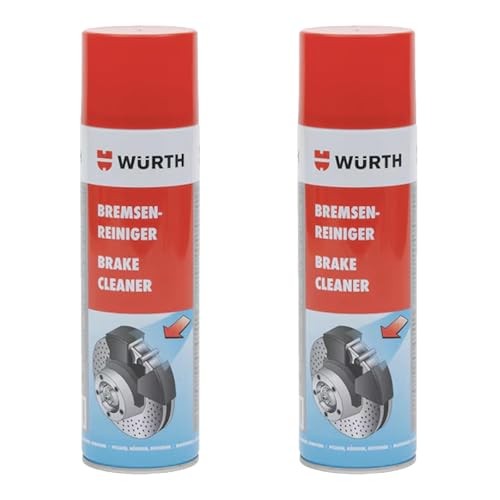 Wuerth Brake Cleaner Spray Aerosol, 2 x 500ml