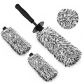 YeewayVeh 3 Piece Microfiber Wheel Cleaning Brush Set, Black and White