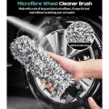 YeewayVeh 3 Piece Microfiber Wheel Cleaning Brush Set, Black and White