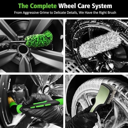 YeewayVeh 4-Piece Wheel and Tyre Cleaning Kit, Green-1