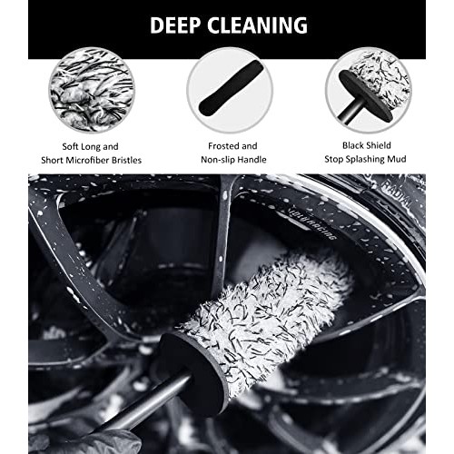 YeewayVeh 4-Piece Wheel and Tyre Cleaning Kit, Green-3