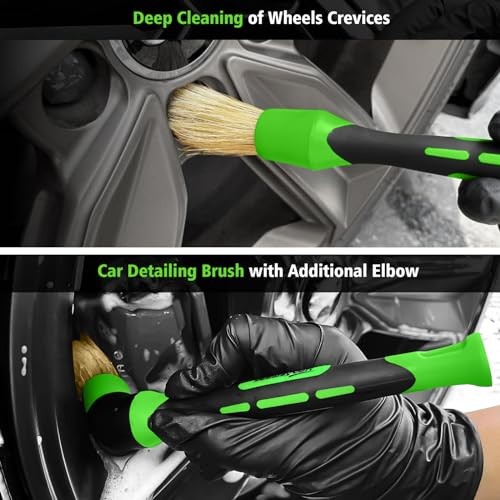YeewayVeh 5-Piece Pro Wheel Detailing Kit, Green-4