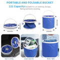 YYBAO 9-Piece Car Cleaning Kit with 11L Collapsible Bucket