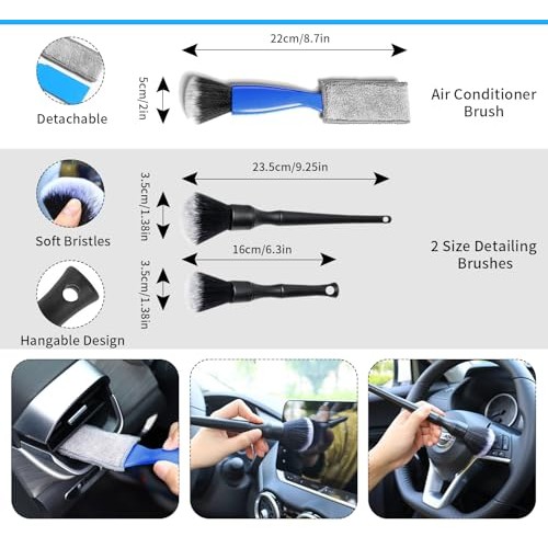 YYBAO 9-Piece Car Cleaning Kit with 11L Collapsible Bucket-5
