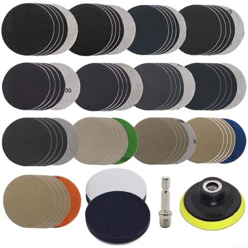 Startbuymore 3 Inch 69-Piece Silicon Carbide Wet and Dry Sandpaper Discs Set — image 1