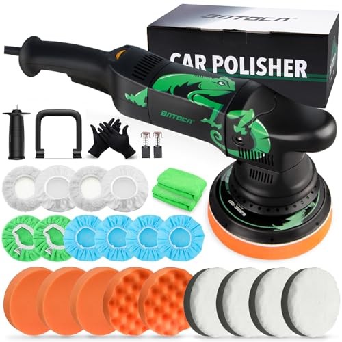 BATOCA Black Dual Action Car Polisher 1100W with 5-inch pads and bonnets — image 1