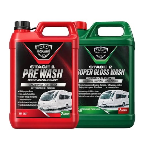 Blitz Clean 2L pump sprayer and nozzle details for caravan cleaning