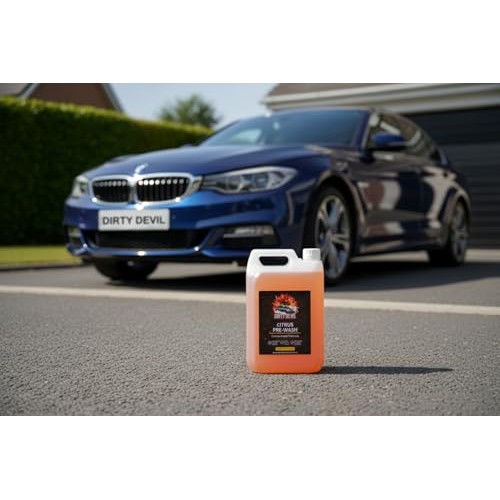 DIRTY DEVIL pre-wash and pressure sprayer shown for vehicle cleaning