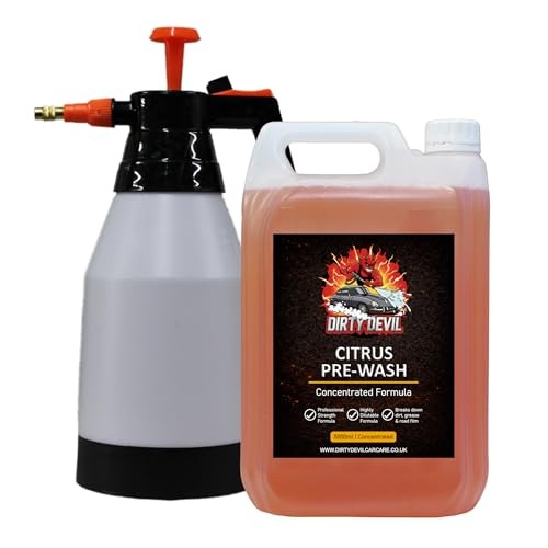 DIRTY DEVIL Ultra Concentrated Citrus Pre Wash 5L with 1.5L Pressure Sprayer — image 1