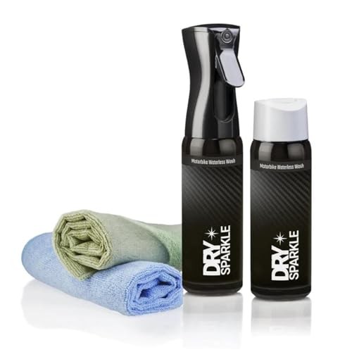 DrySparkle Waterless Motorbike Cleaner Kit, 600ml, with Microfibre Cloths — image 1
