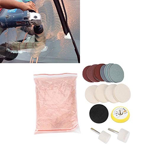 HEEPDD Glass Scratch Remover Kit with Cerium Oxide, Felt Wheel and Wool Pad — image 1