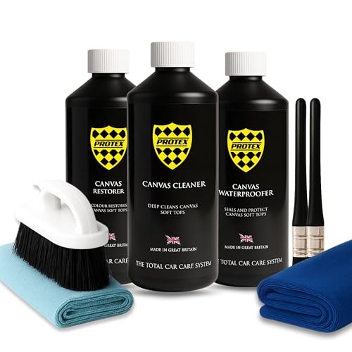 PROTEX Convertible Soft Top Care Kit with Canvas Cleaner, Black Restorer and Waterproofer, 1L Pack — image 1
