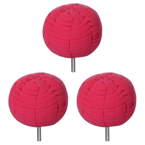 sourcing map 3-piece 3 Inch Ball Buffing Polishing Pads, Red — image 1