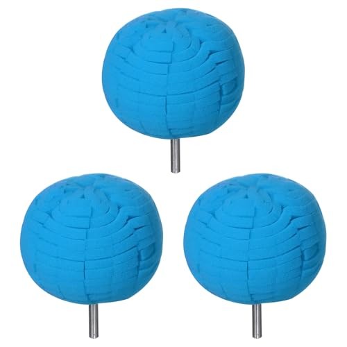sourcing map 3-piece 3 inch ball buffing polishing pads, blue — image 1
