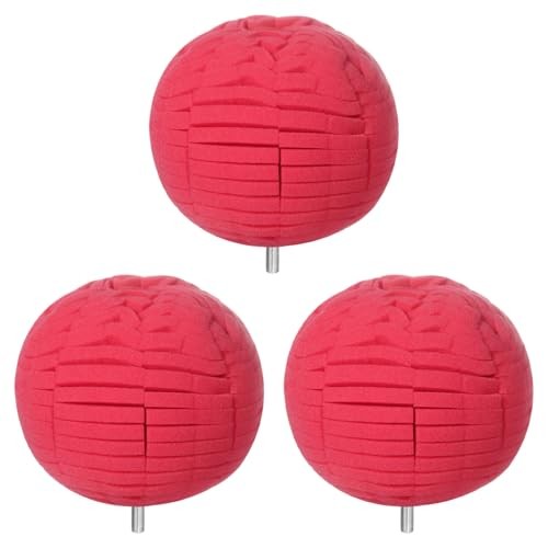 sourcing map 3-piece 4 Inch Ball Buffing Polishing Pads, Red — image 1