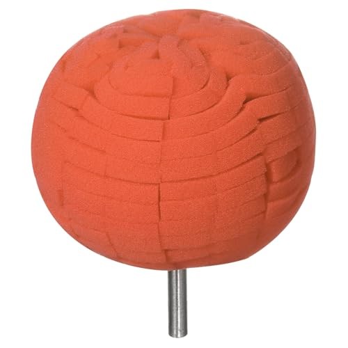 sourcing map 3 Inch Orange Ball Buffing Polishing Pad with 1/4 inch Shank — image 1