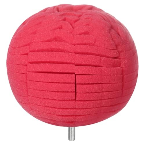 sourcing map 4 Inch Red Ball Buffing Polishing Pads, 1/4 in Shank — image 1