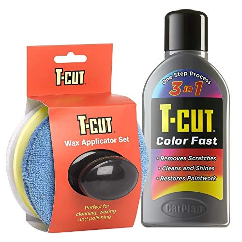 T-Cut Grey Colour Fast Scratch Remover Paintwork Restorer 500ml with Wax Applicator Set — image 1