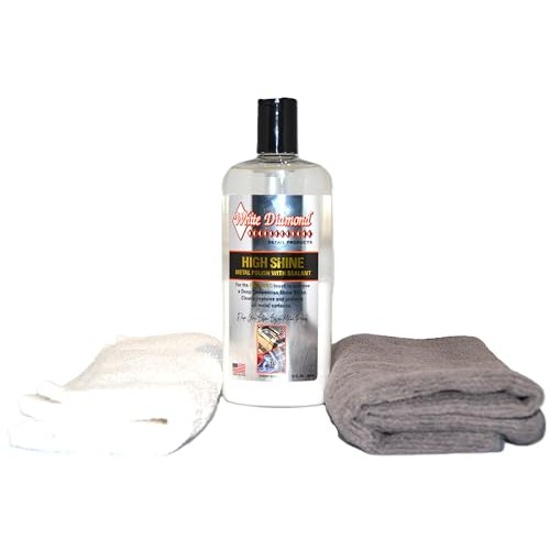 WHITE DIAMOND High Shine Finishing Metal Polish, Cherry Scented, with Terry Cloth and Microfibre Cloth — image 1