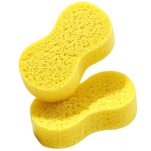 HeiTao Car Jumbo Cleaning Sponges, 2 Pack, Yellow, 21 x 11 x 5cm — image 1