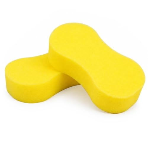 Muexoee Jumbo Car Wash Sponges, 2-Piece Yellow Foam Set — image 1