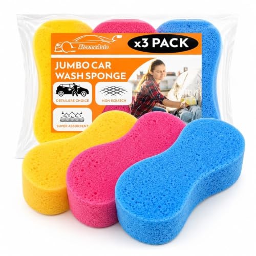 Qabonl Large Figure-8 Car Wash Sponges, 3 Pack — image 1