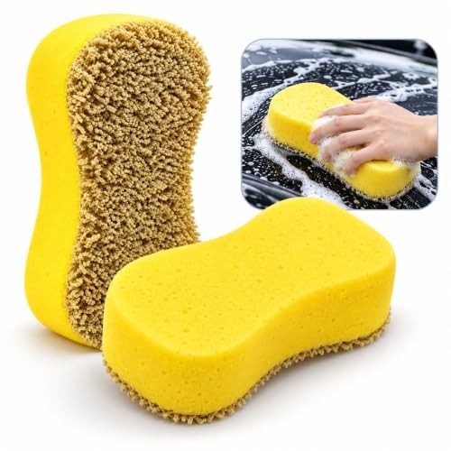 GZCYMY 3-Pack Plush Car Wash Sponges, S-Shape, 22.8 x 10.5 x 5 cm — image 1