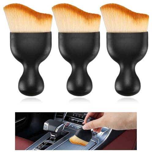 EZVEZS 3-Piece Car Interior Cleaning Brush Set, Soft Bristles — image 1