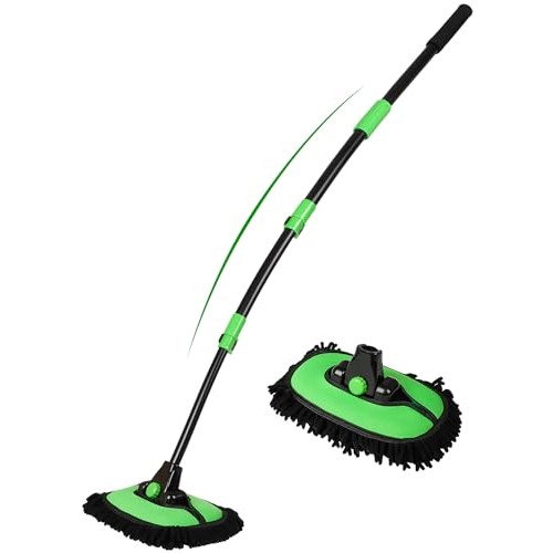 Nicecastle 53" 15° Curved Car Wash Brush with Long Handle, Chenille Soft Bristle Head — image 1