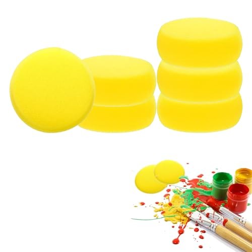 Pence & Moon Collective Round Painting Sponges, 6-Pack, Yellow, 7.5cm — image 1